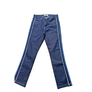 NWT. Flying Monkey Tuxedo Stripe BUCHON Denim Jeans High Rise Straight‎ sz 27